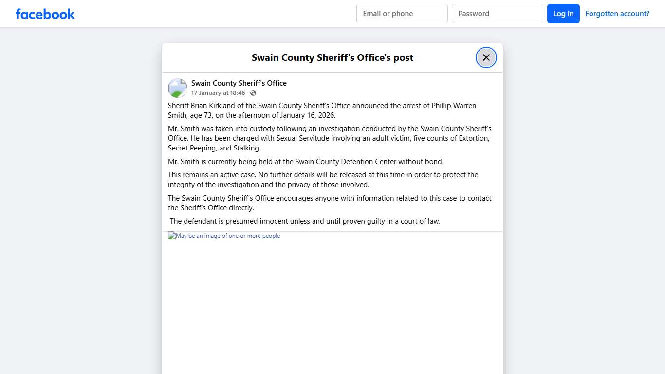 Sheriff Brian Kirkland of... - Swain County Sheriff's Office Facebook