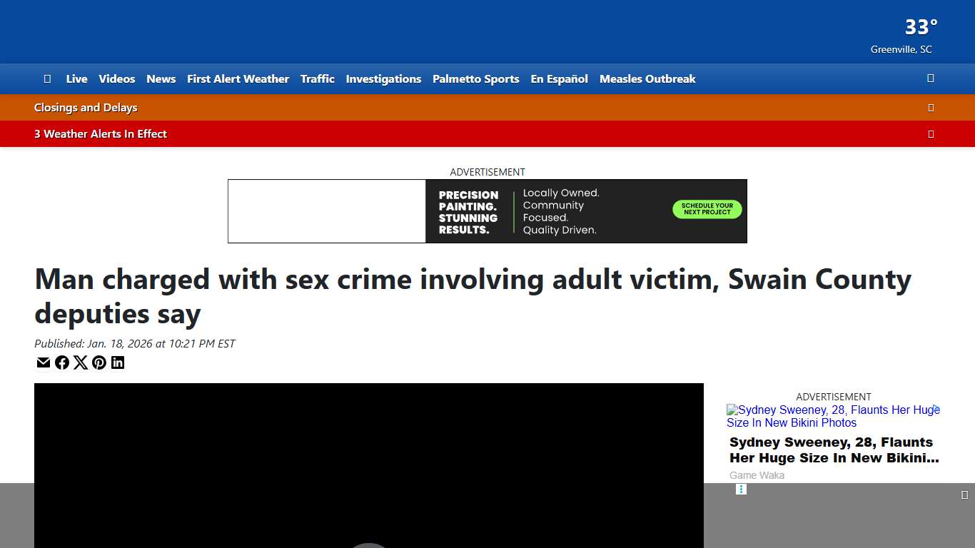 Man charged with sex crime involving adult victim, Swain County deputies say